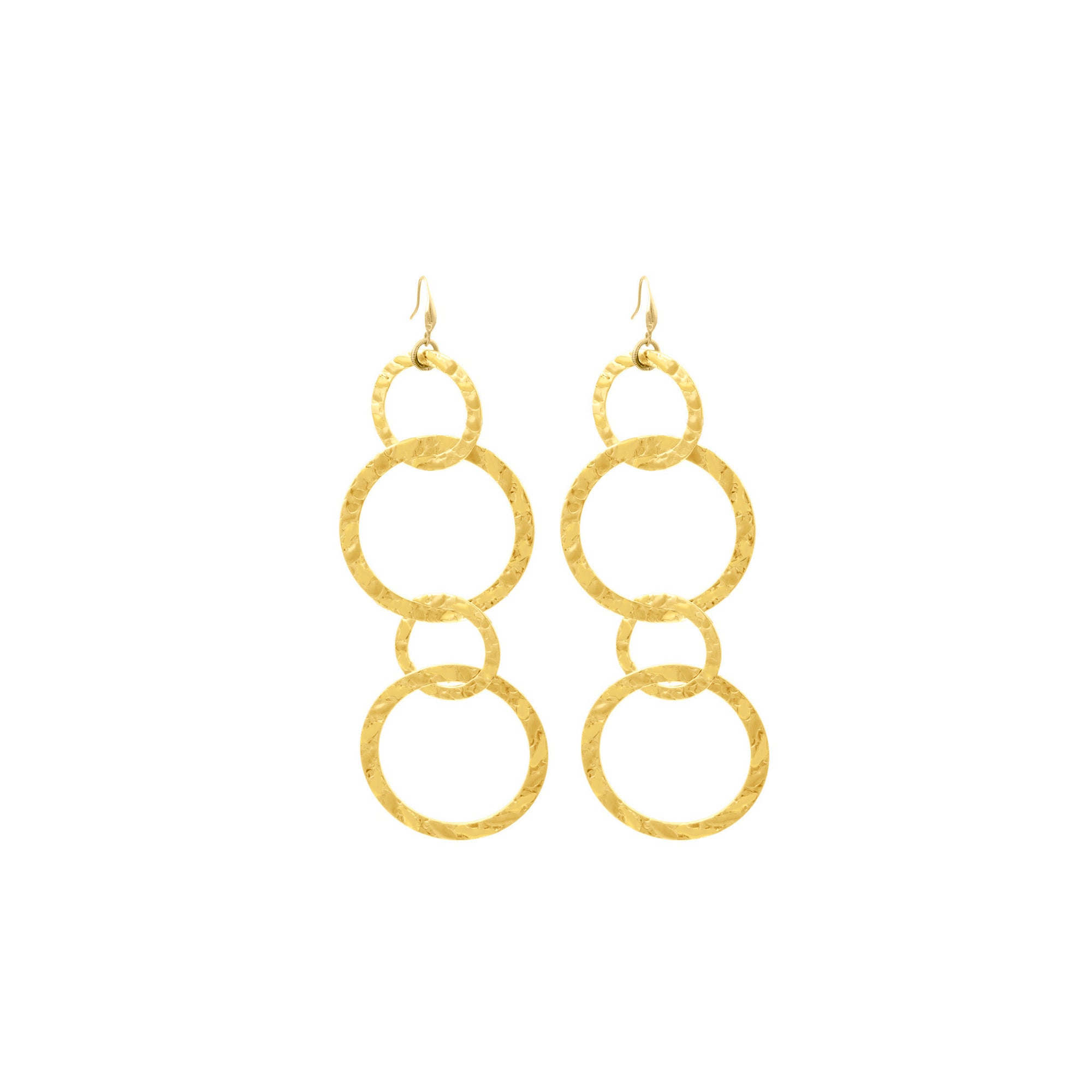 Boucles d'oreilles Saturn dorées à l'or fin - Doré