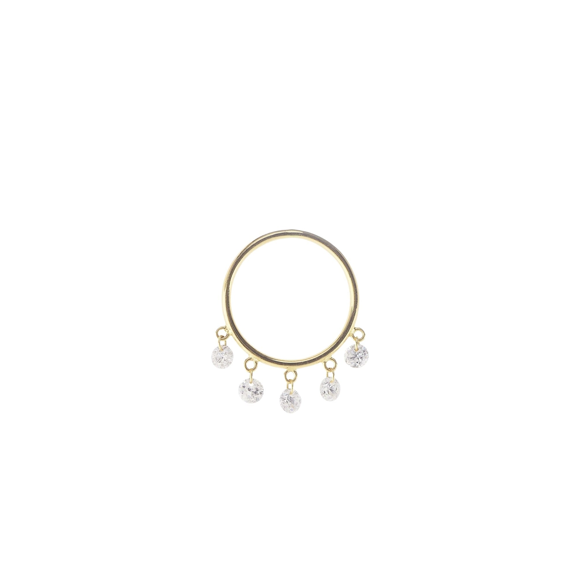 15qty RELIQUAT 495€/ QTY IN : 15-QTY OUT : 3- ST : 20% // Boucle d’oreille Bohème S 5 diamants -Jaune