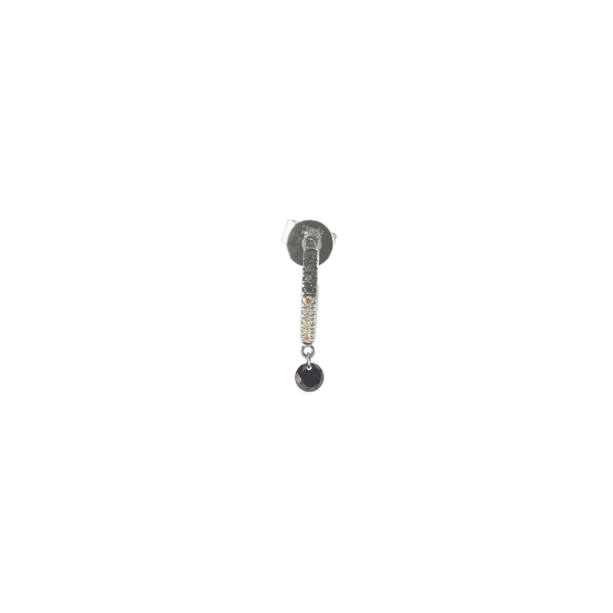 1qty RELIQUAT 295€/ QTY IN : 1-QTY OUT : 0- ST : 0% // Boucle d’oreille Be My Baby, diamant noir      -Blanc
