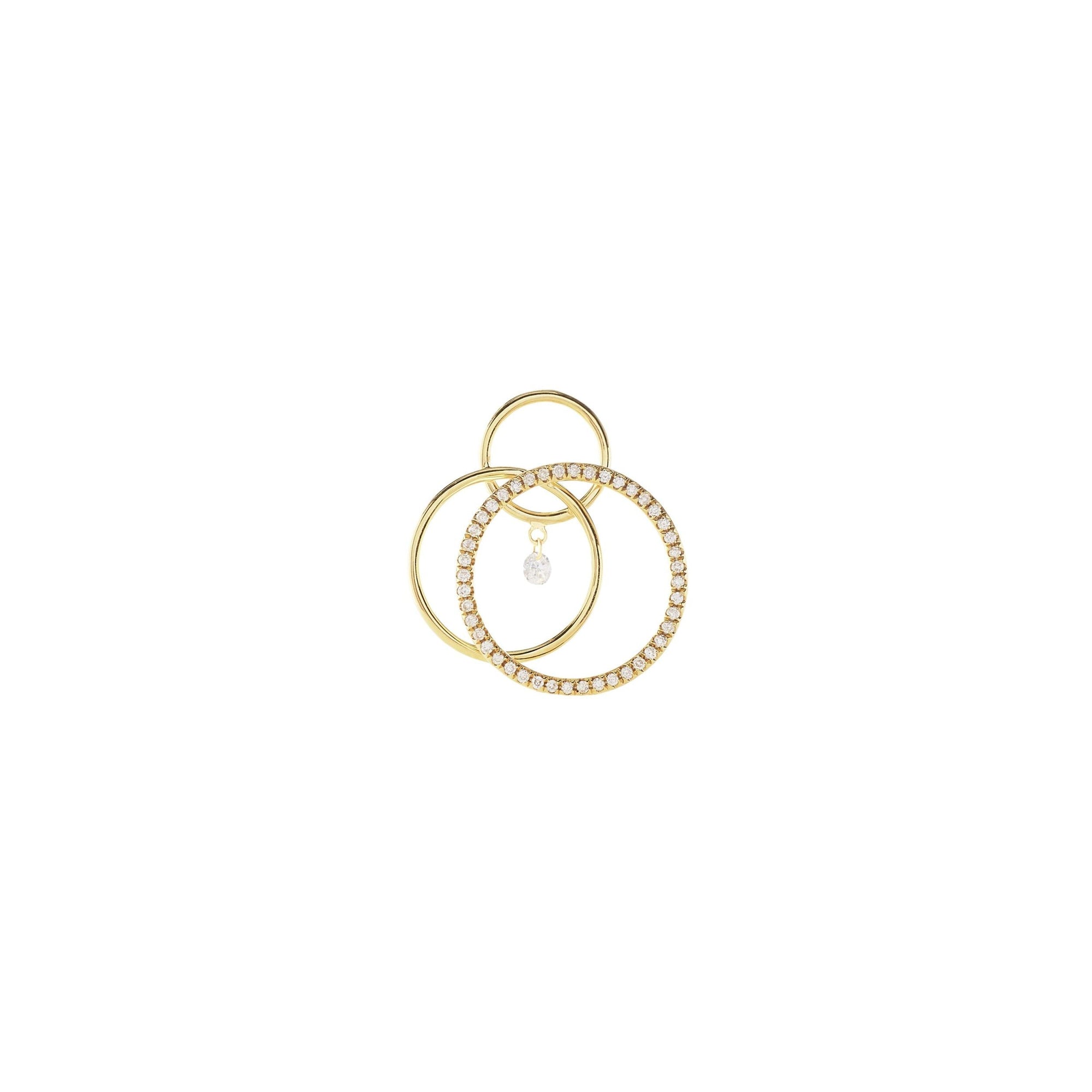 12qty RELIQUAT 495€/ QTY IN : 9-QTY OUT : 3- ST : 33% // Boucle d’oreille Tourbillon serti de diamants -Jaune