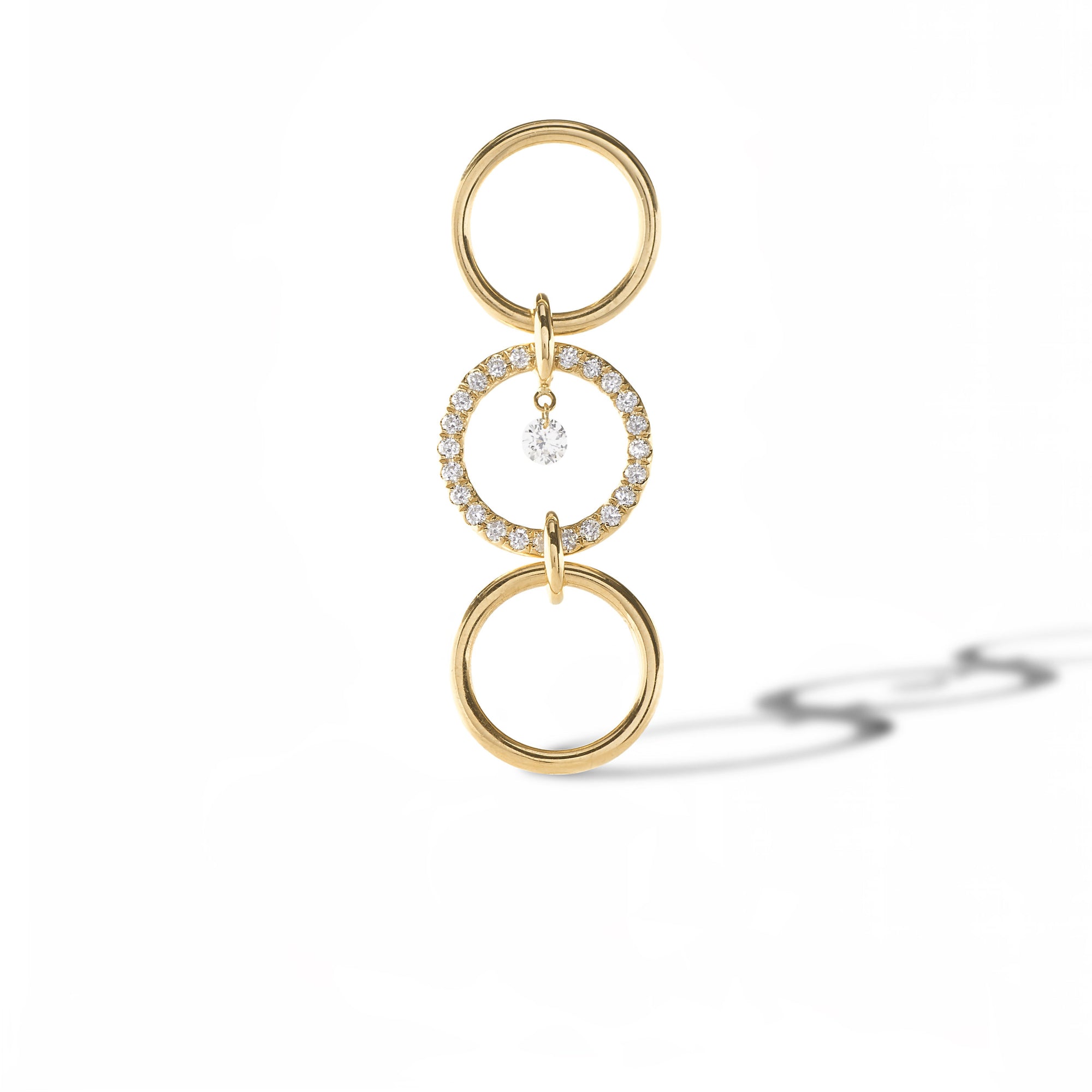 Mono boucle Hélios Padam sertie de diamants - Or Jaune