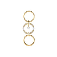 Mono boucle Hélios Padam sertie de diamants - Or Jaune