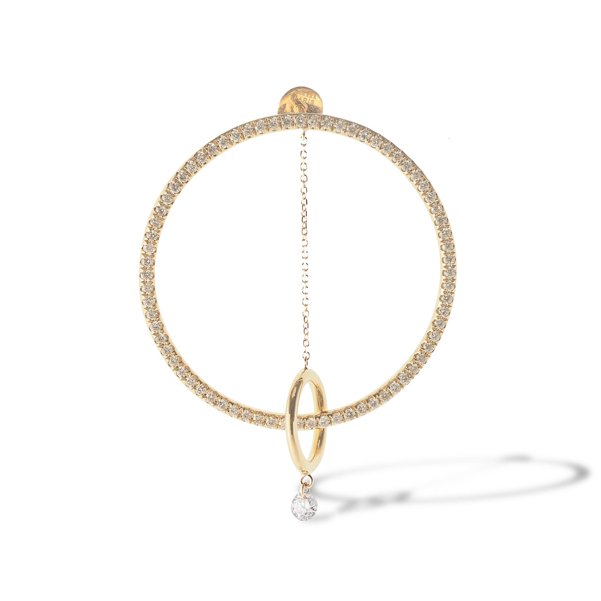 Mono boucle Hélios Orbite sertie d'un diamant - Or Jaune