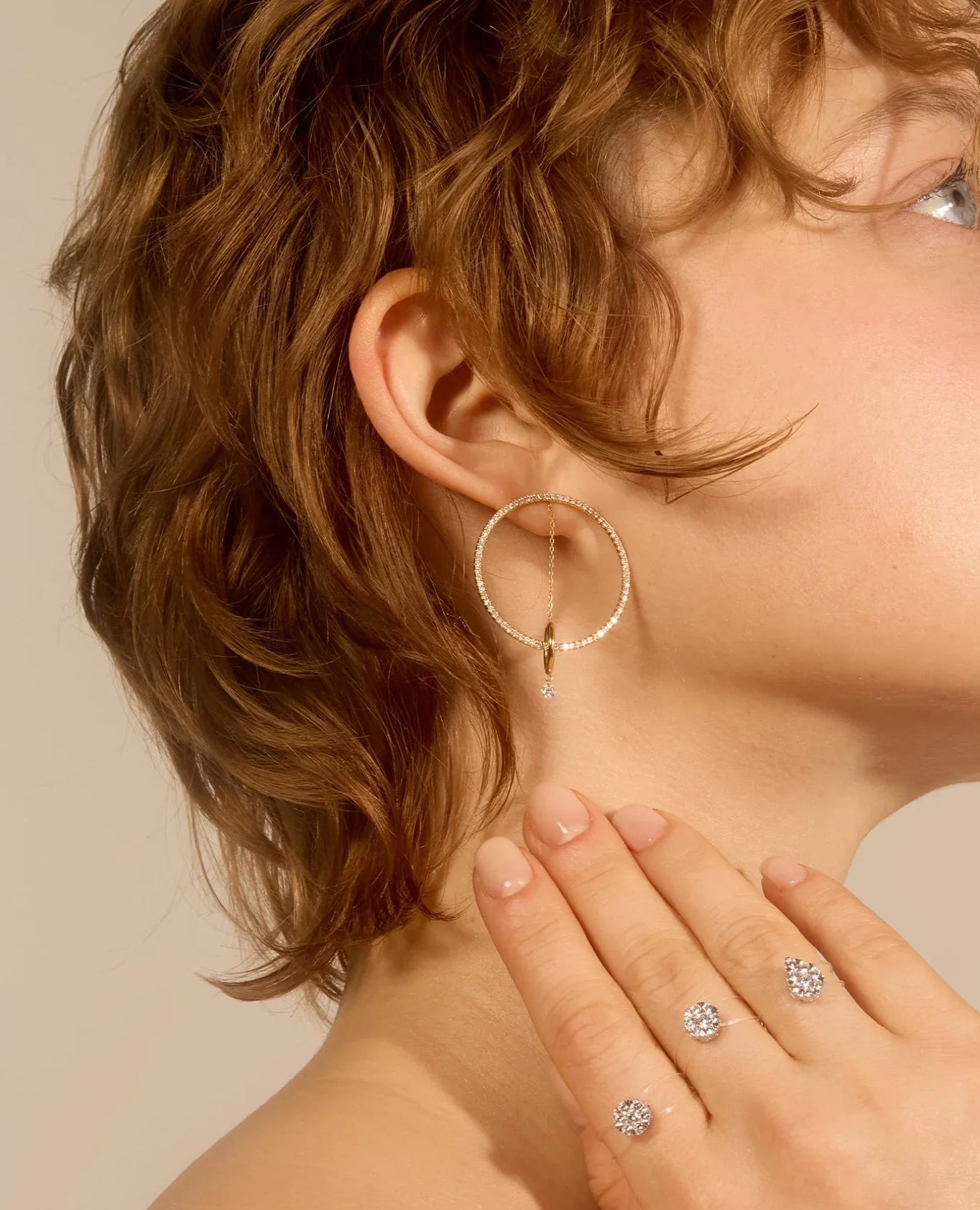 2qty RELIQUAT 1790€/ QTY IN : 4-QTY OUT : 0- ST : 0% // Boucle d’oreille Orbites serties de diamants 1 diam -Jaune