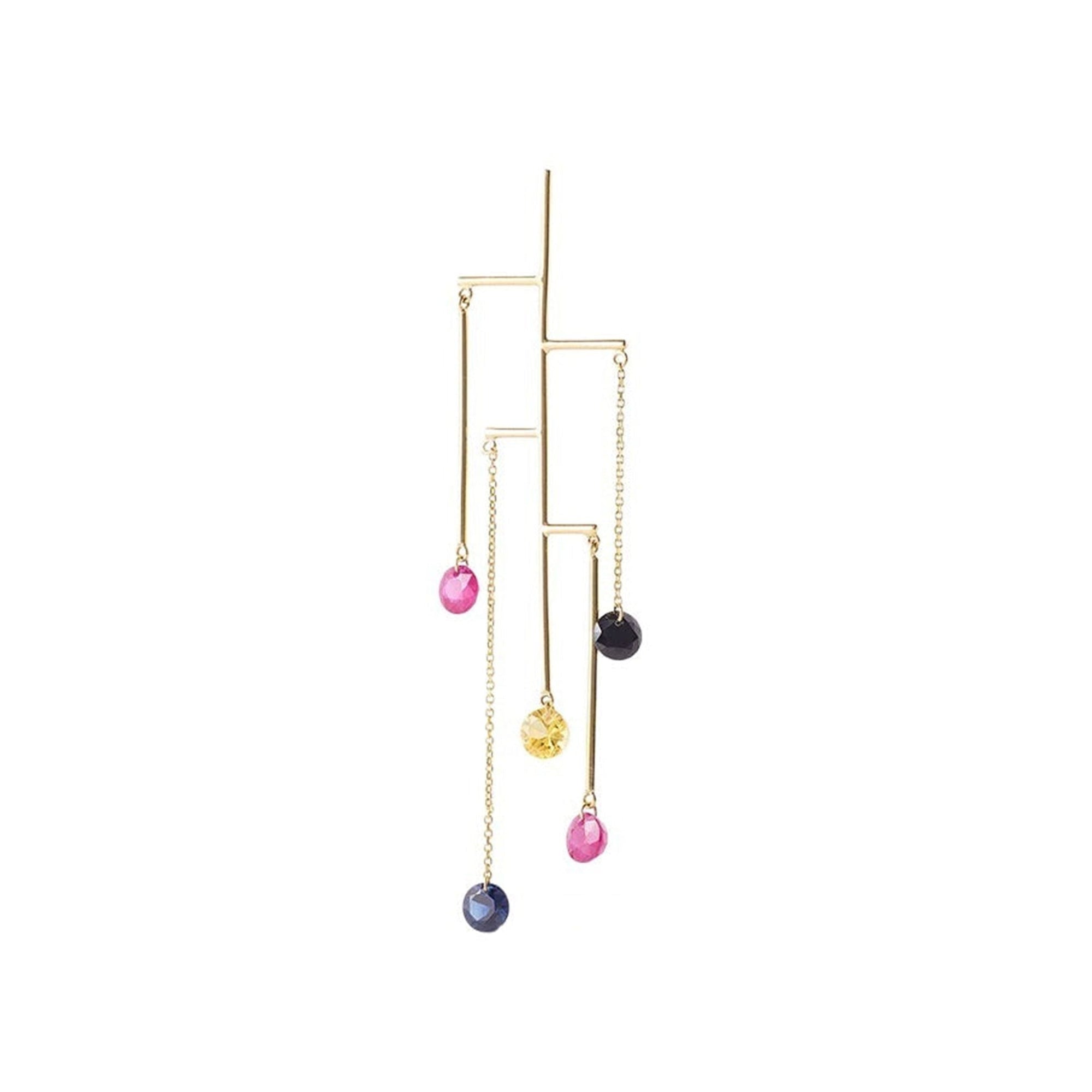 Mono boucle Calder ornée de pierres précieuses - Or Jaune