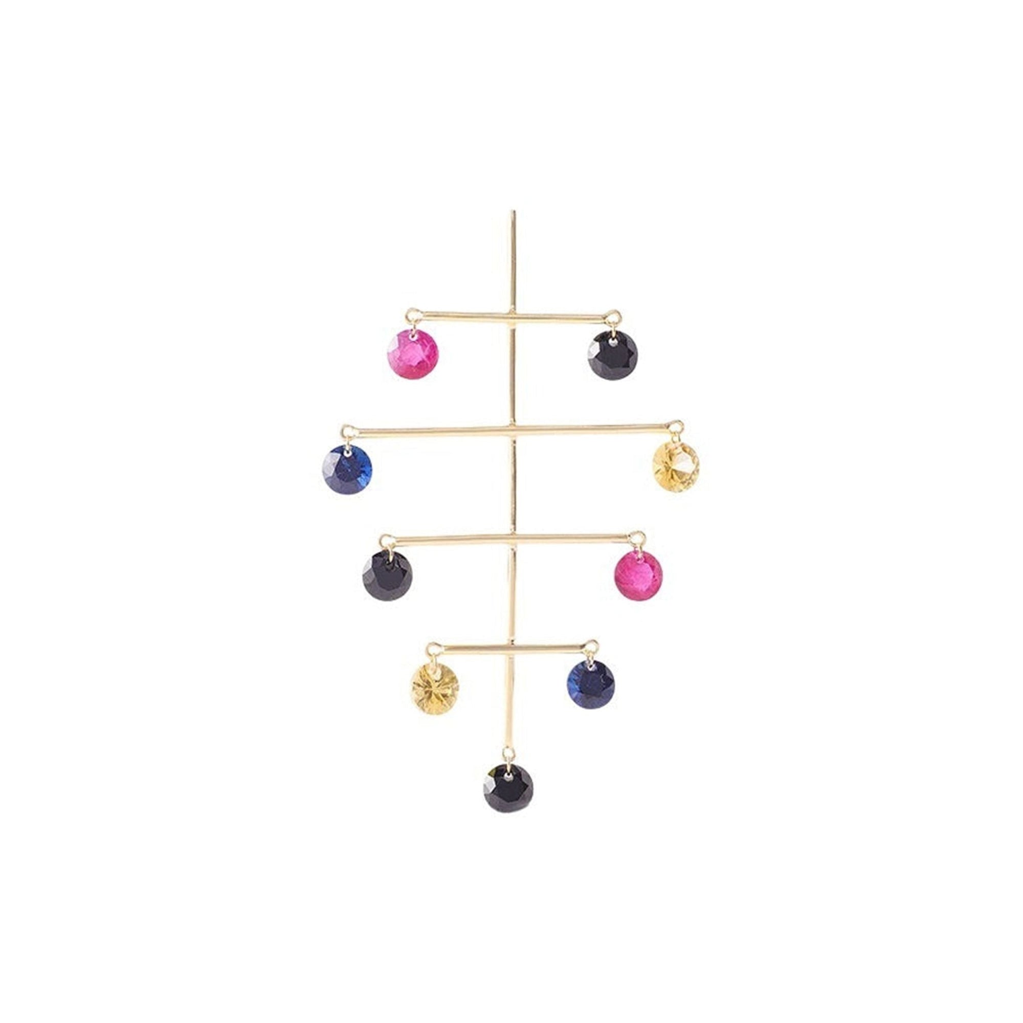 Mono boucle Calder ornée de pierres précieuses - Or Jaune