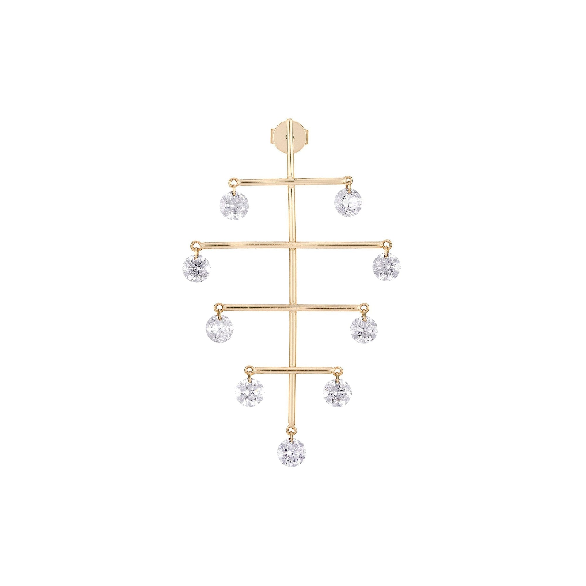 6qty RELIQUAT 3490€/ QTY IN : 3-QTY OUT : 0- ST : 0% // Boucle d’oreille rigide diamants Calder, 0,23 ct-Jaune