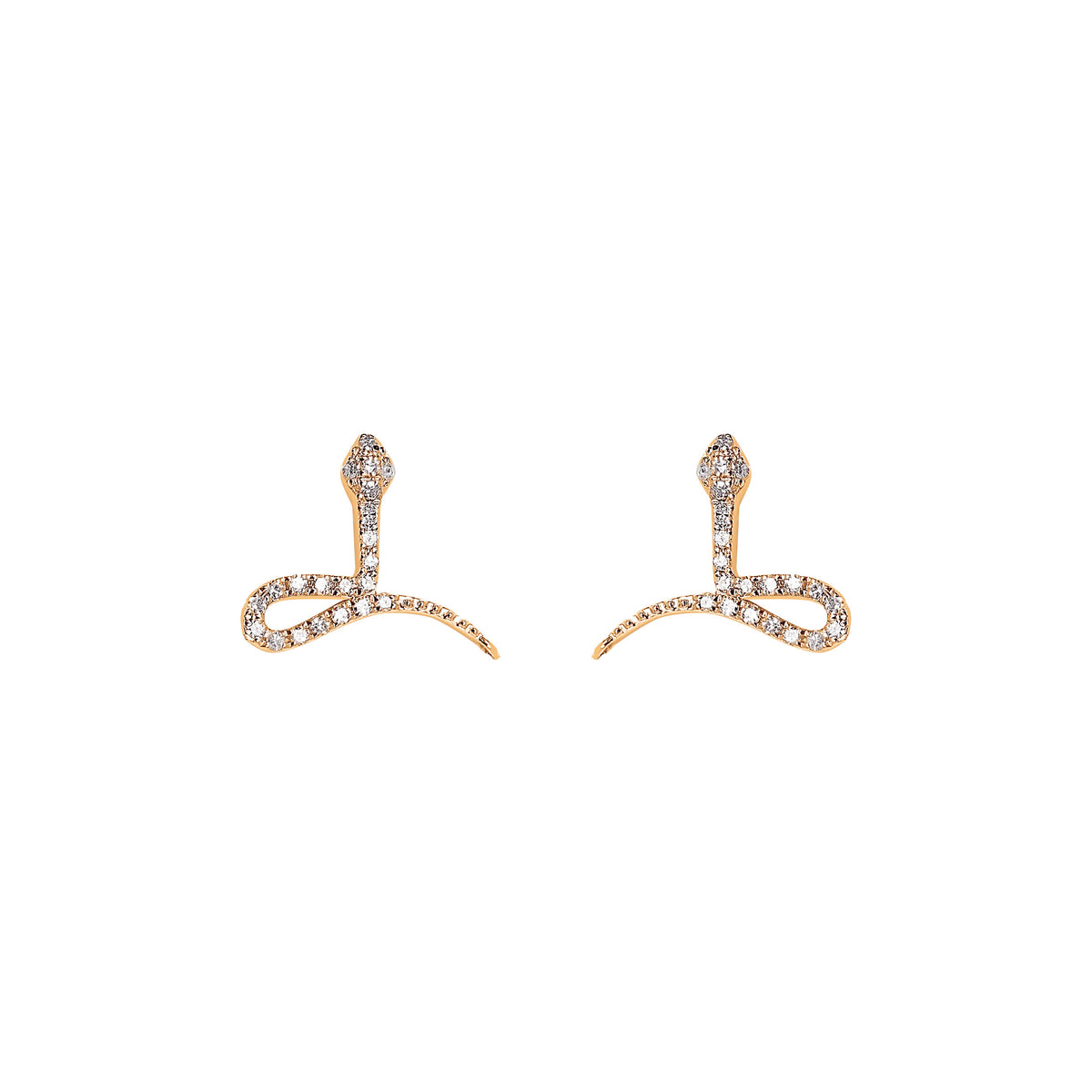 BOUCLES D OREILLES MAGIC TOUCH OR ROSE MOTIF SERPENT