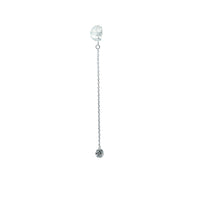 1qty RELIQUAT 180€/ QTY IN : 2-QTY OUT : 2- ST : 100% // Boucle d'oreille rigide 1 diamant-Blanc