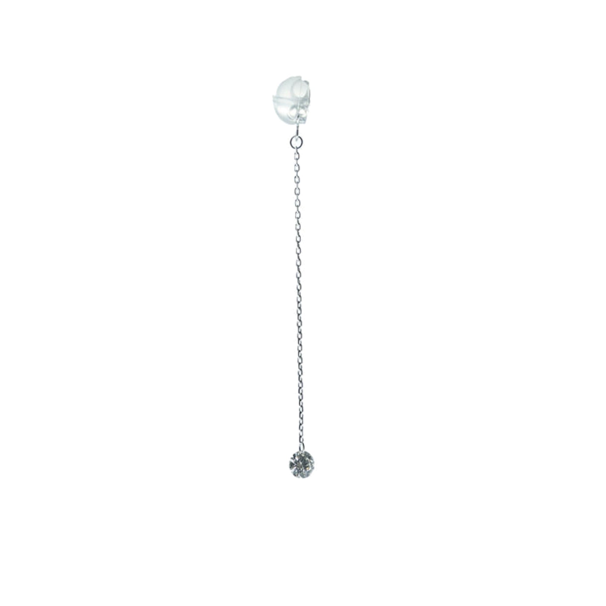 1qty RELIQUAT 180€/ QTY IN : 2-QTY OUT : 2- ST : 100% // Boucle d'oreille rigide 1 diamant-Blanc