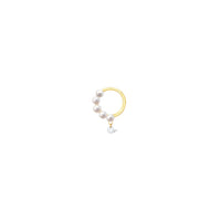 Puce Aphrodite cercle orné de perles & sertie d'un diamant - Or Jaune