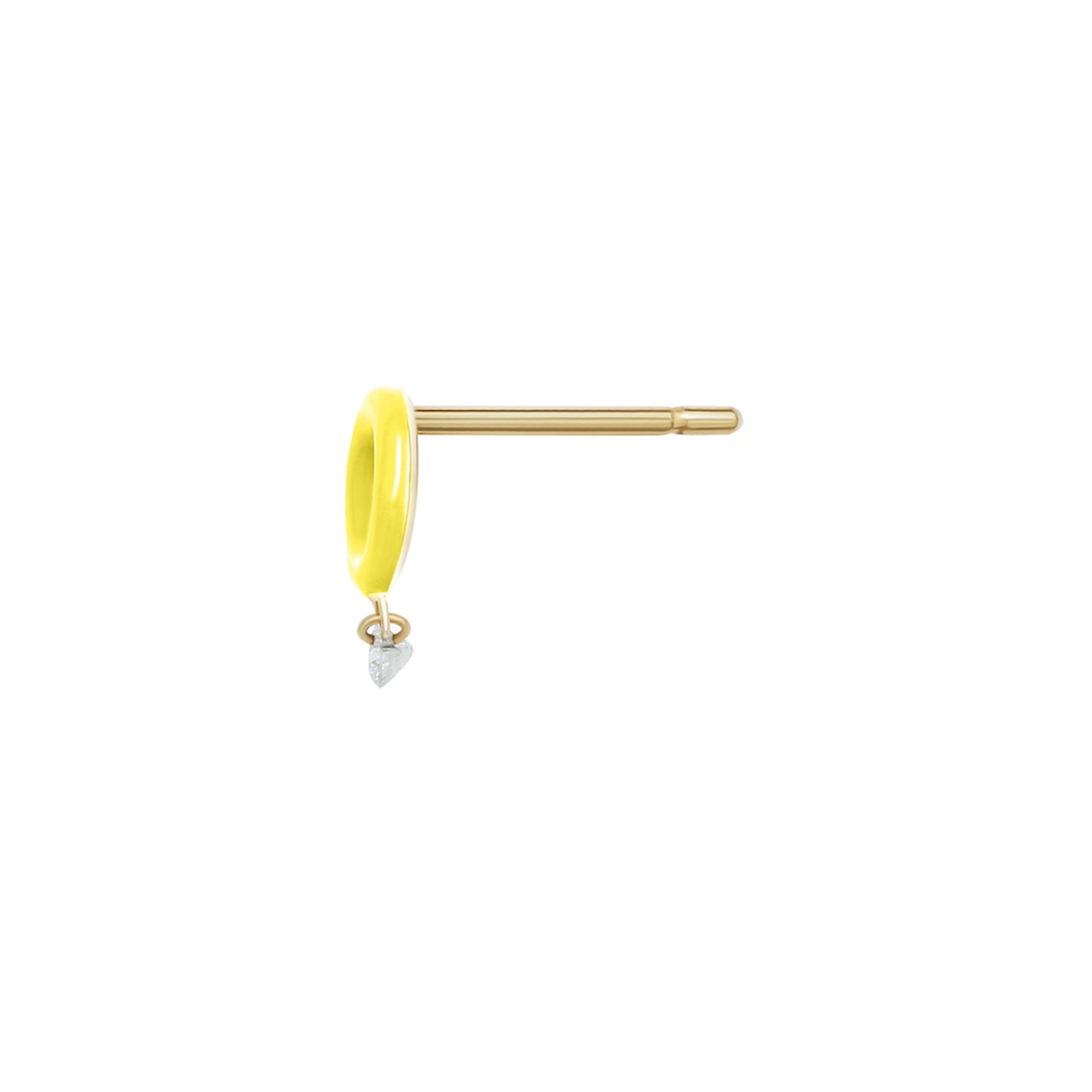 Puce Enamel sertie d'un diamant - Or Jaune