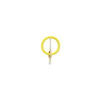 Puce Enamel chaînette sertie d'un diamant - Or Jaune