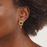 Puce Enamel chaînette sertie d'un diamant - Or Jaune