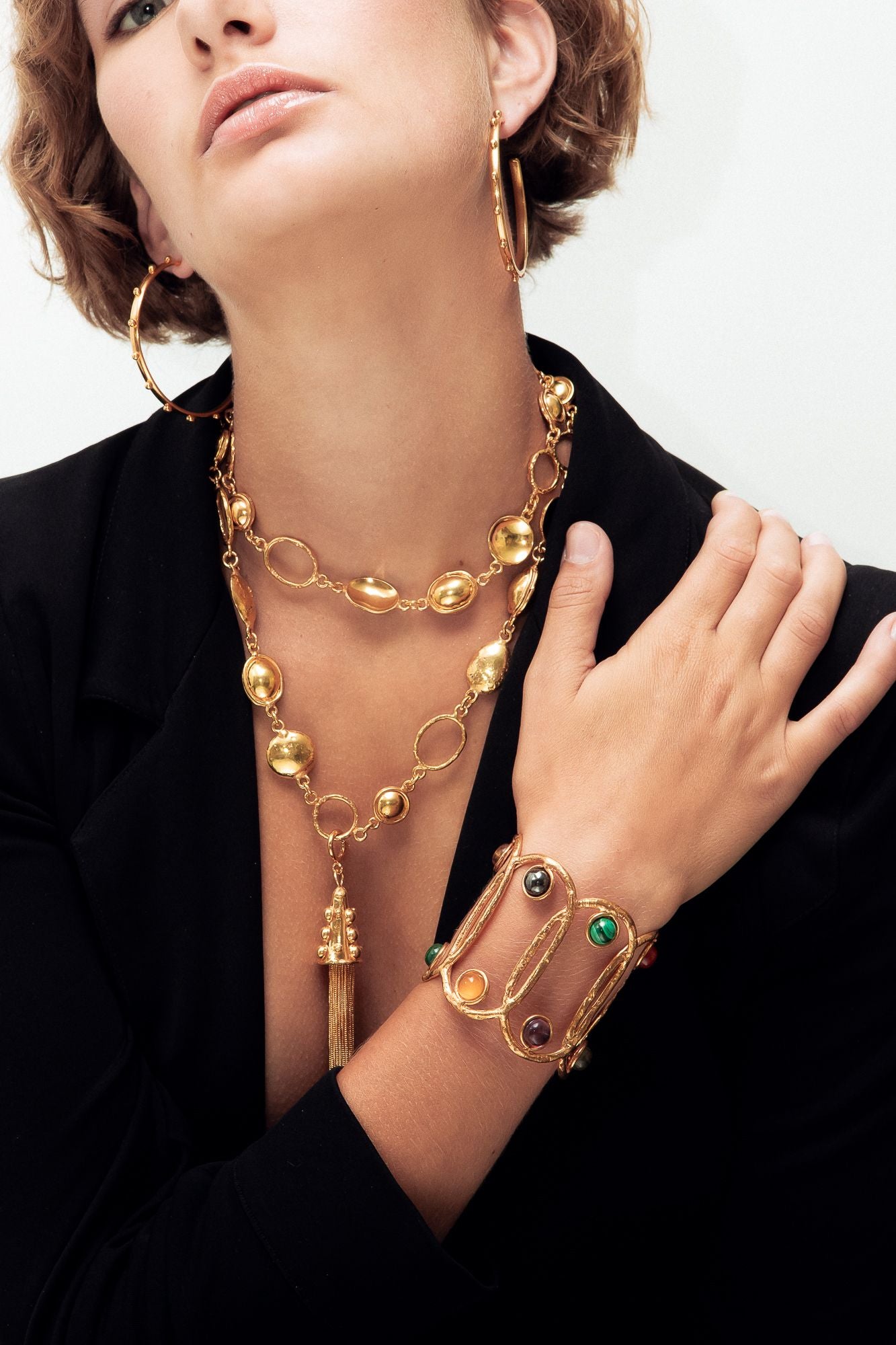 Boucles d'oreilles Créole XXL dorées à l'or fin - Doré
