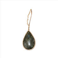 MONO BOUCLE D OREILLE LABRADORITE OR ROSE