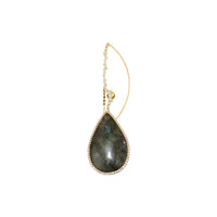 PrixTroca:2200€_VentesTroca:0_QtyTroca:1_ST:0%_Mono boucle gauche Labradorite en Or rose 18K sertie de diamants - Rose