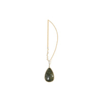 MONO BOUCLE D OREILLE LABRADORITE OR JAUNE
