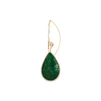 Mono boucle gauche en Or jaune 18K sertie de diamants & Turquoise - Jaune