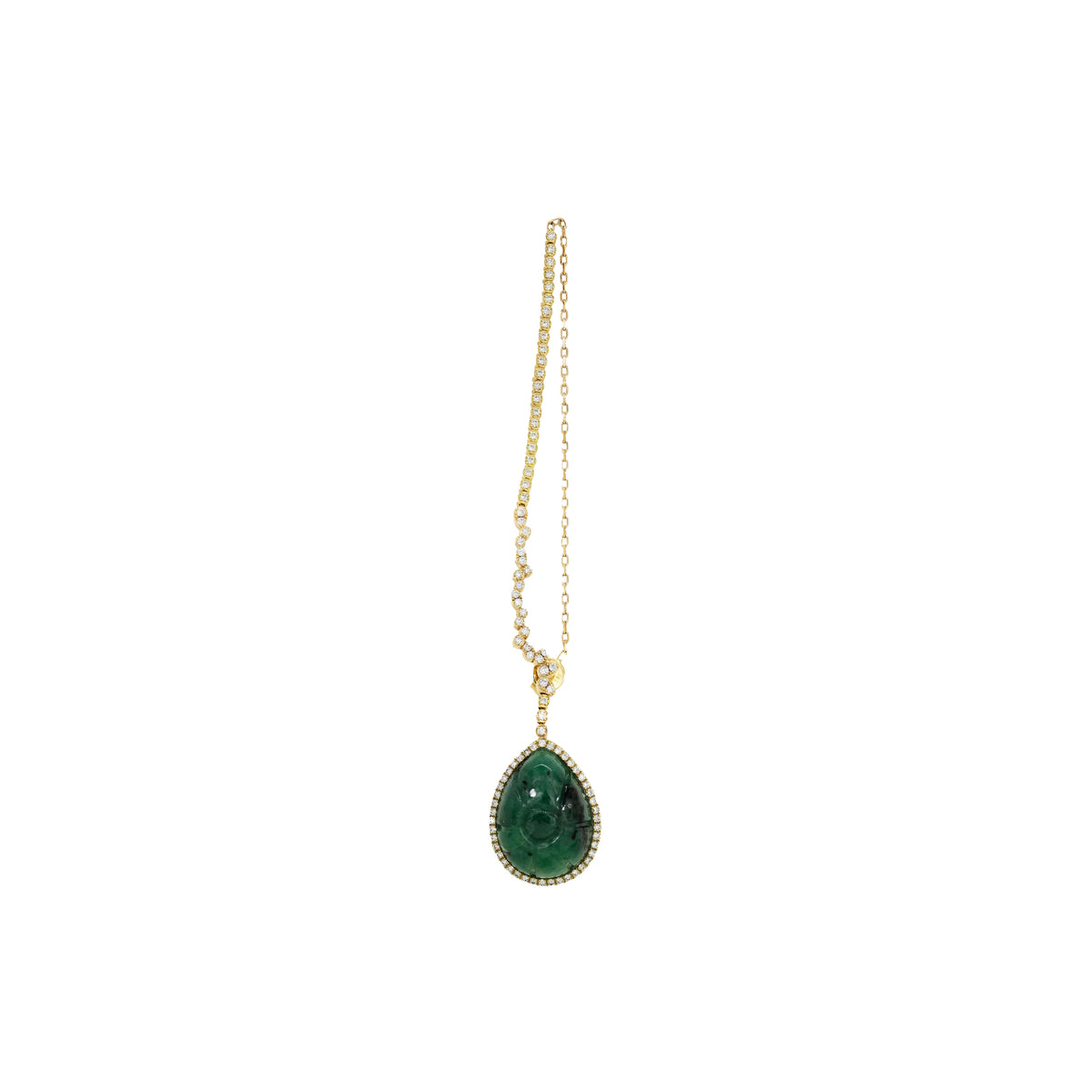 PrixTroca:1225€_VentesTroca:0_QtyTroca:1_ST:0%_Mono boucle Emeraude en Or jaune 18K sertie de diamants - Jaune