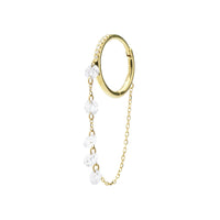 2qty RELIQUAT 995€/ QTY IN : 2-QTY OUT : 2- ST : 100% // Piercing Danaé 5 diamants avec chaine-Jaune