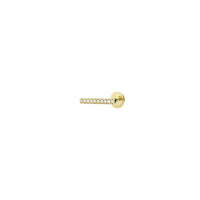 Puce piercing barre pavée de diamants - Or Jaune