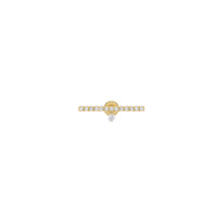 Puce barre sertie de diamants - Or Jaune