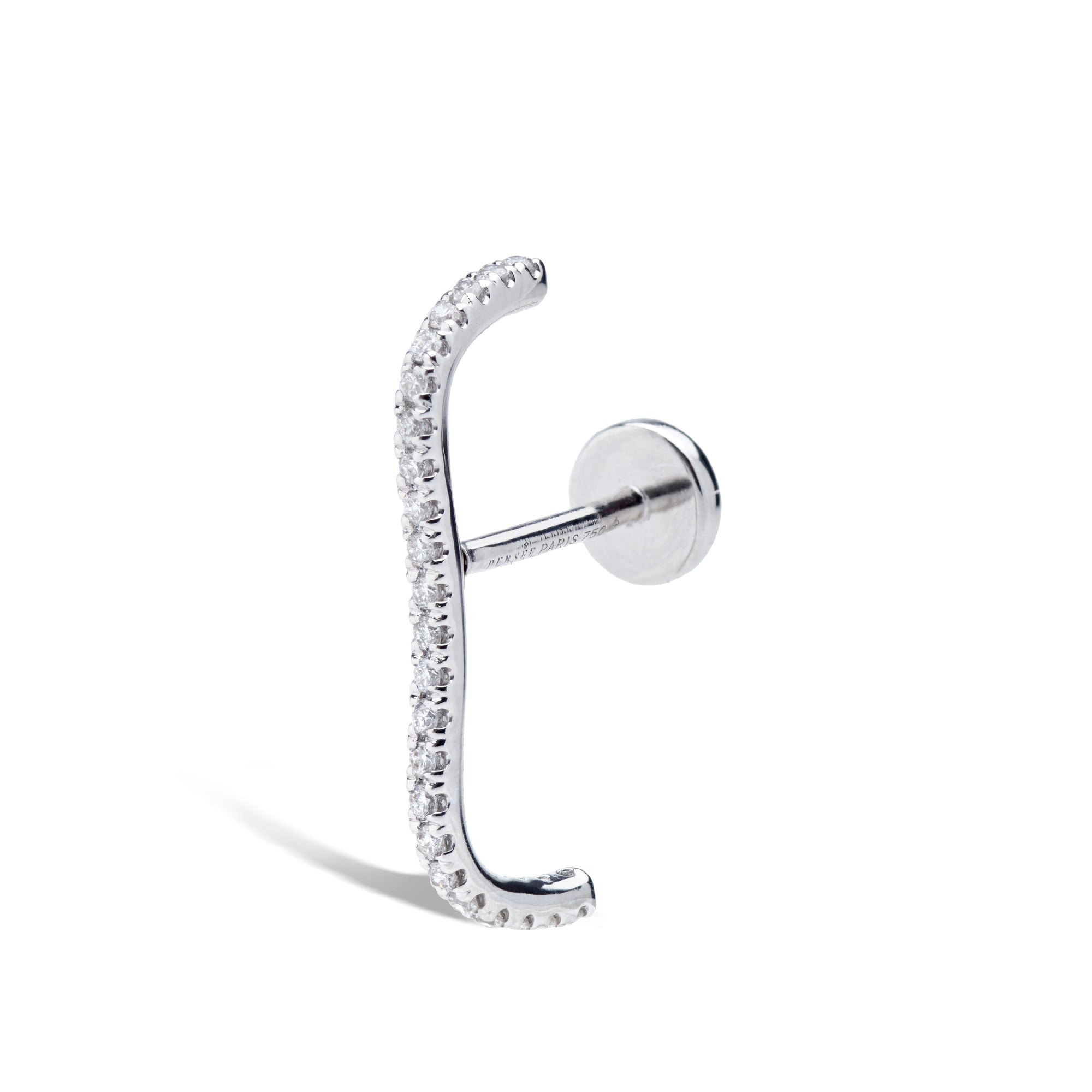 3qty NEW / Piercing Bar 1 diamant -Blanc