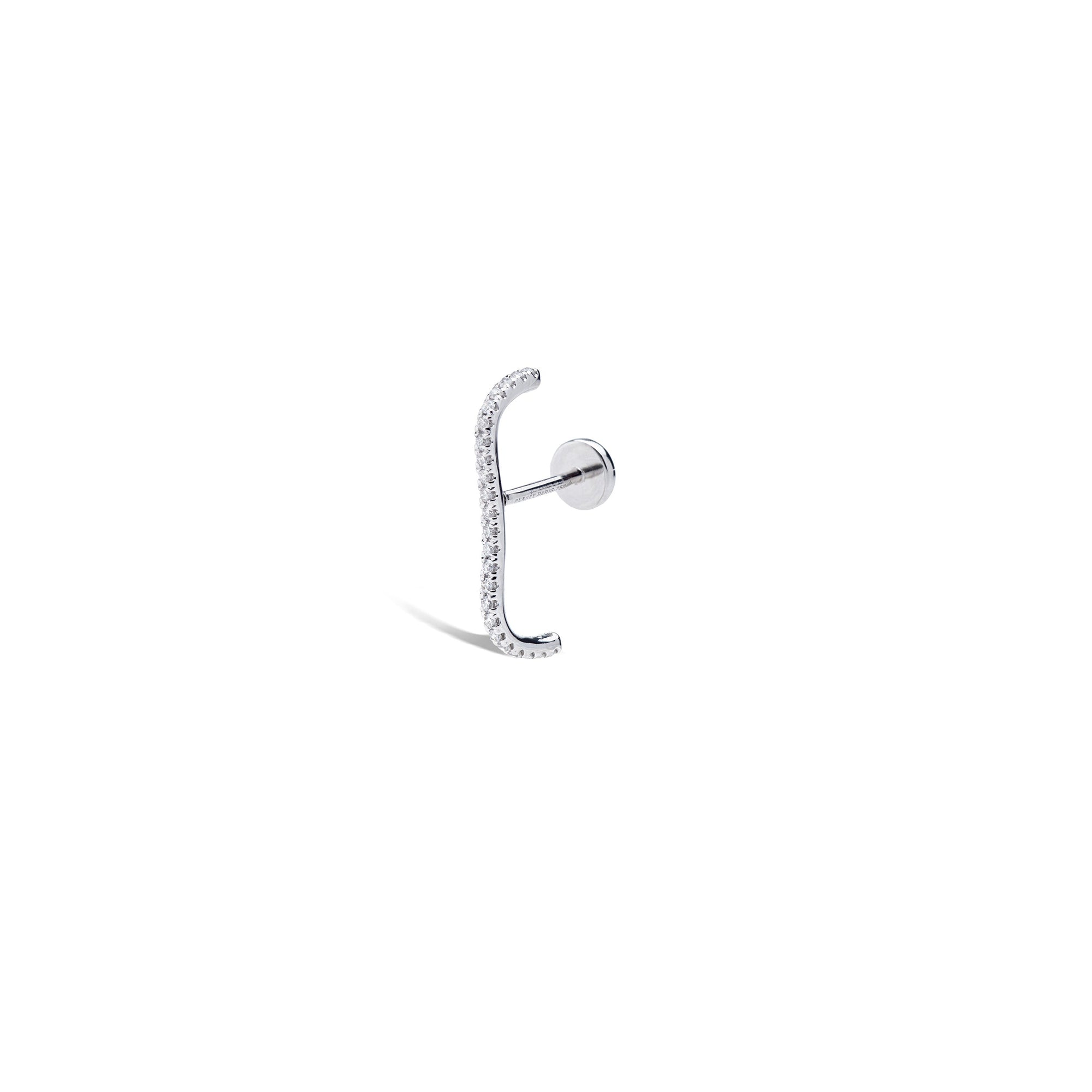 Puce piercing Nœud pavée de diamants - Or Blanc