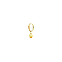 Mono boucle Chakras cercle pavé d'une citrine - Or Jaune