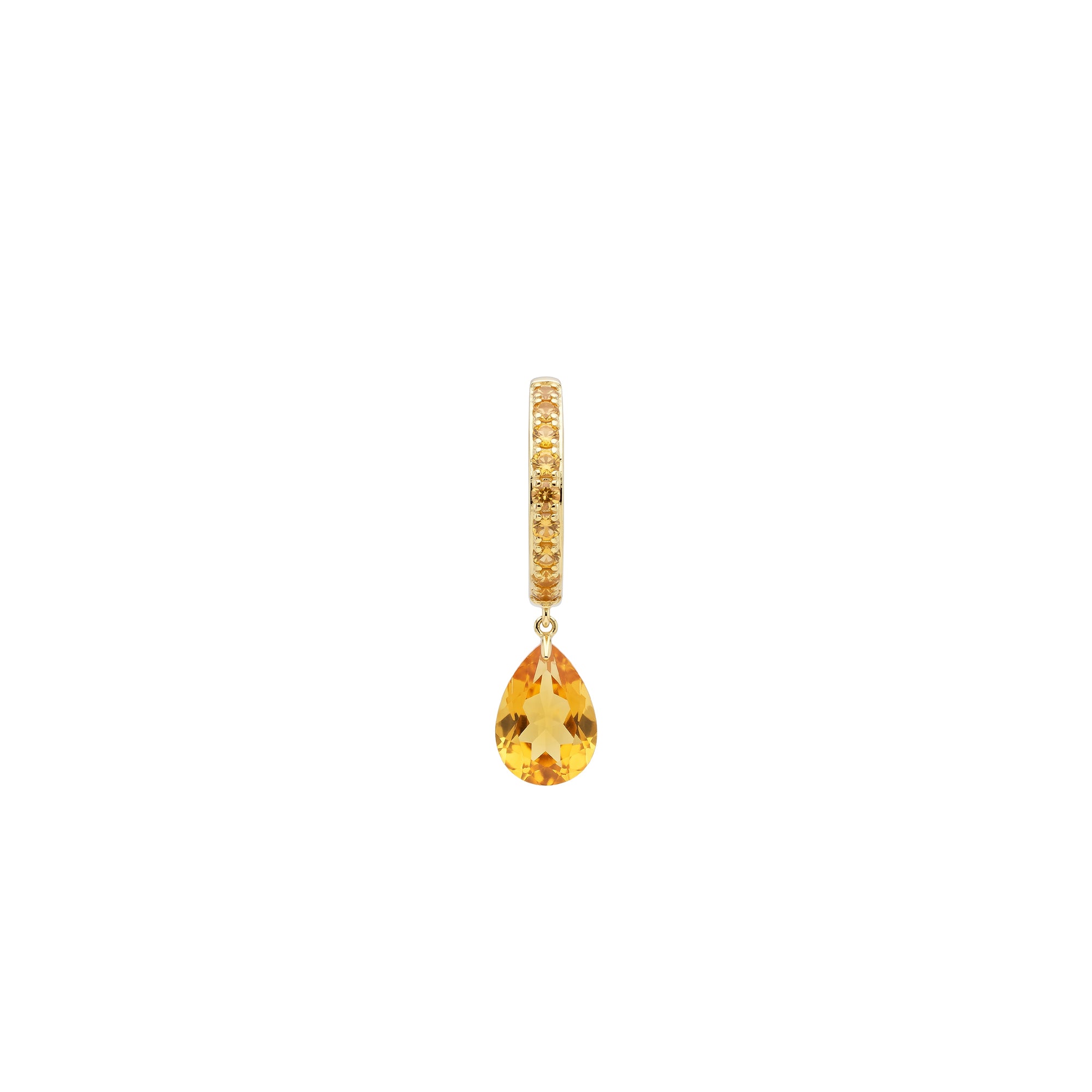 Mono boucle Chakras sertie de citrines - Or Jaune