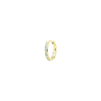 Mono boucle Chakras cercle pavé d'une citrine mandarine - Or Jaune
