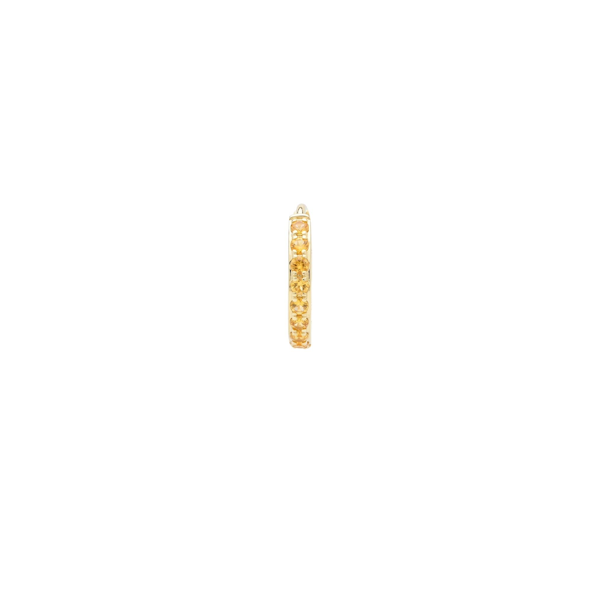 Mono boucle Chakras cercle pavé de citrines - Or Jaune