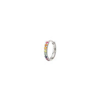 Mono boucle piercing Chakras cercle orné de pierres précieuses - Or Blanc