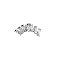 Puce piercing courbe sertie de diamants - Or Blanc