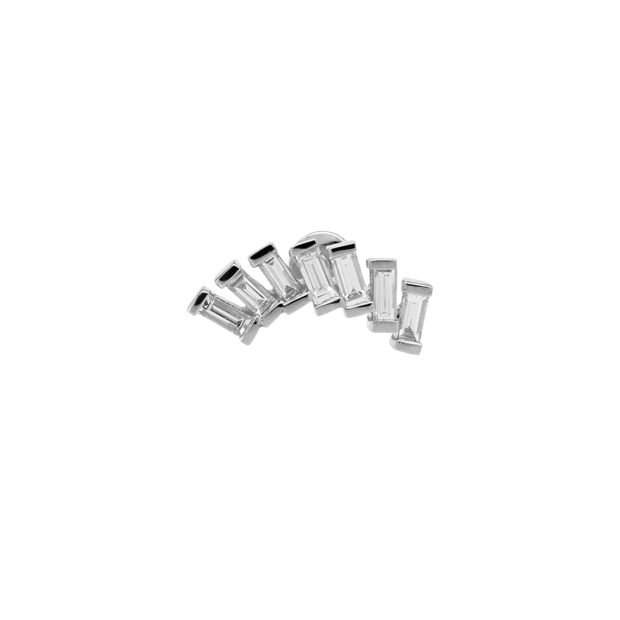 Puce courbe sertie de diamants - Or Blanc