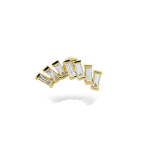 1qty NEW / Piercing avec 7 diamants taille baguette-Jaune