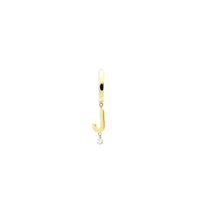 Mono boucle Alphabet Lettre J sertie d'un diamant - Or Jaune