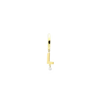 Mono boucle Alphabet Lettre L sertie d'un diamant - Or Jaune