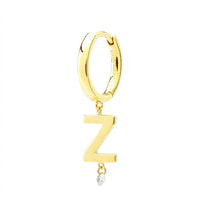 Mono boucle Alphabet Lettre Z sertie d'un diamant - Or Jaune