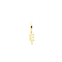 Mono boucle Alphabet Lettre E sertie d'un diamant - Or Jaune