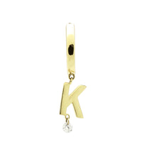 Mono boucle Alphabet Lettre K sertie d'un diamant - Or Jaune