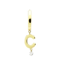 Mono boucle Alphabet Lettre C sertie d'un diamant - Or Jaune