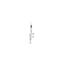 Mono boucle Alphabet Lettre F sertie d'un diamant - Or Blanc
