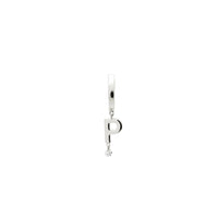Mono boucle Alphabet Lettre P sertie d'un diamant - Or Blanc