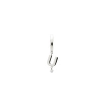 Mono boucle Alphabet Lettre U sertie d'un diamant - Or Blanc