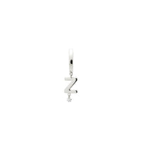 Mono boucle Alphabet Lettre Z sertie d'un diamant - Or Blanc