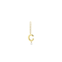 Mono boucle Alphabet Lettre C sertie de diamants - Or Jaune