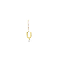 Mono boucle Alphabet Lettre U sertie de diamants - Or Jaune