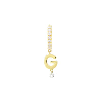 Mono boucle Alphabet Lettre G pavée d'un diamant - Or Jaune
